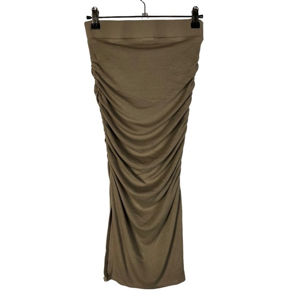 LAMade Brown Ribbed Long Sleeve Midi Skirt Two Piece Set XS - Picture 5 of 9